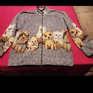 Caren Sport Gray and Brown Fleece Jacket